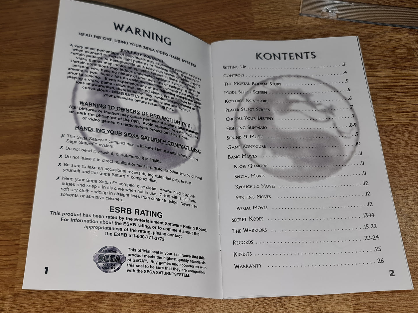 Mortal Kombat Trilogy - Long Box NTSC-U-versie en handleiding